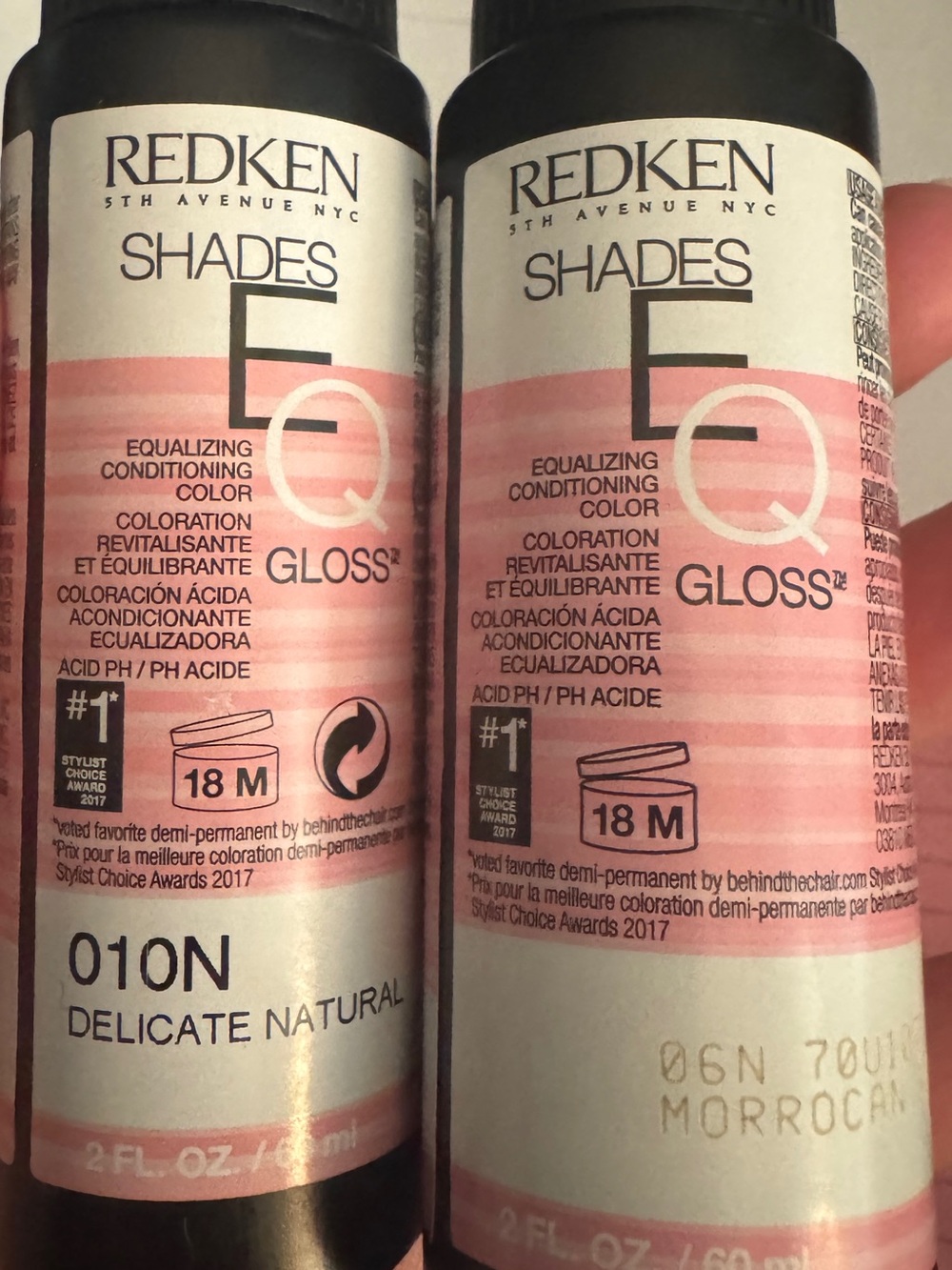Redken Shades EQ Gloss 010N Delicate Natural - Demi -Permanent Color 2 bottles